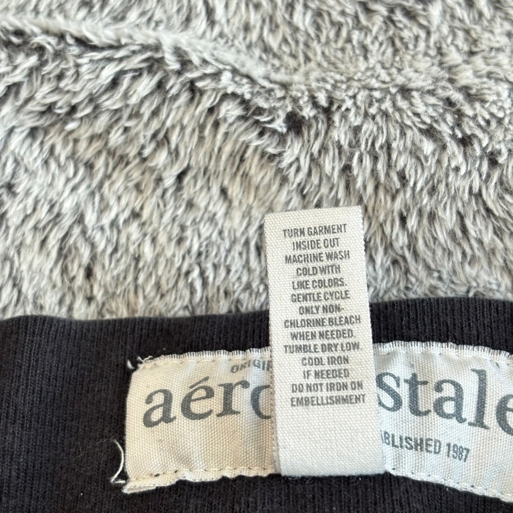 Aeropostale Womens Jogger Sweatpants Y2K 2XL Black Logo Varsity Letters 19711 - Picture 16 of 16